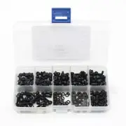 300pcs M3 Black Alloy Steel Allen Screws Bolt with Hex Nut & Washers Assortments