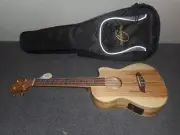 NEW Oscar Schmidt OU8TLCEK Spalted Maple Cutaway A/E Tenor Ukulele & Gig Bag! A3