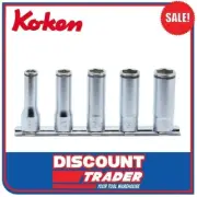 Koken Nut Grip 3/8″ Drive Deep 6 Point Socket Set 5 Piece Metric Made in Japan