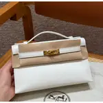 KELLY POCHETTE 01/BLANC SWIFT FROM FRANCE 迷你凱莉一代 純白色 牛皮金扣