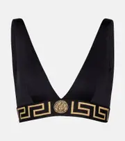 [Versace] Versace Logo bikini top AU 14 black