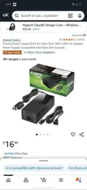 Puning Power Supply Brick for Xbox One,100V-240V AC Adapter Power Supply…