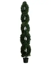 Nearly Natural 8ft Double Pond Cypress Spiral Topiary UV-Resistant (Indoor/Outdoor)