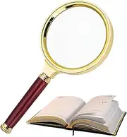 Handheld Magnifying Glass - 10X Reading Magnifiers | Antique Copper with Sandalwood Handle, High Magnification for
