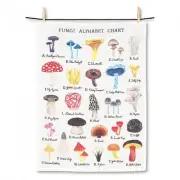 Fungi Alphabet Chart Kitchen Tea Towel