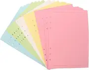 SHINEOFI A5 Lined Notebook Paper 100 Sheets 5 Colors 6 Hole Punched Test Paper Binder
