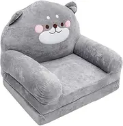 GRIRIW Elephant Shape Children's Sofa Stool Kids Lounge Sofa Folding Seat Plush Kids Play Couch Random Color