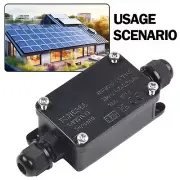 2 Way Outdoor Cable Connector Box Weatherproof IP65 Junction Box Black 240V