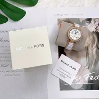 在飛比找樂天市場購物網優惠-美國代購 台灣現貨 MK三眼白色陶瓷錶 MK5774 腕錶 