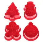 4pcs/set christmas cookie biscuit mold 3d cookie plunger cutter diy baking_ln Su