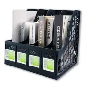 Ysenchan Magazine File Holder, Plastic File Folder Holder for Desk, 4 Black