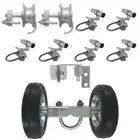6" ROLLING/SLIDING CHAIN LINK FENCE GATE HARDWARE KIT: 6" Wheel, latch, brackets
