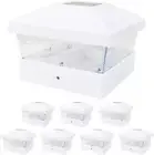8 Pack White Outdoor Garden 5 X 5 Solar LED Post Deck Cap Square Fence Light Ham