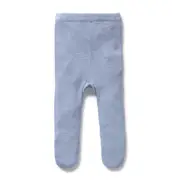 Wilson and Frenchy Organic Knitted Legging With Feet - Blue Speckle