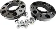 2PC 25MM 1inches THICK 5X120 72.6MM C.B WHEEL SPACER+14X1.25 Short STUDS HUB CENTRICBO Compatible For BMW