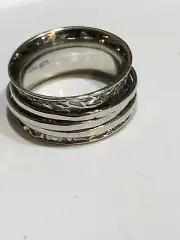 ANXIETY SPINNER BAND RING - SIZE 5- STERLING SILVER- 4.55 GRAMS