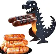 Funny BBQ Stand Dinosaur, Hot Dog Roller for BBQ Grill, Portable Hot Dog Sausage Stand Holder for Grill, Metal BBQ Skewers for Outdoor Picnic Camping Parties Kitchen, Barbecue Grill Accessories