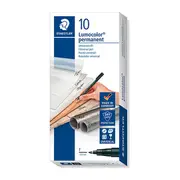 Staedtler Lumocolour Fine Permanent Pen Box Of 10 Black