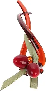 Baluue Cherry Hair Clip Lightweight Plastic Bow Knot Barrette for Women Firm Grip Ponytail Holder Easy Clean Hair Accessories for Weddings Everyday Use