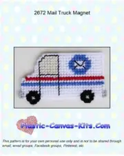 Mail Truck Magnet-Plastic Canvas Pattern or Kit