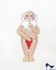 Labors of Love Nude Santa with Hat Handpainted Needlepoint Canvas