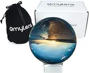 Omylens Lens Ball (80mm), K9 Crystal Ball with Stand and Silk Bag, for Photography Accessories and Props, Heal Magic Ball and Decorative(8cm/3.15″ Set Clear Crystal Ball)