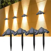 Advwin Solar Outdoor Ground/Wall 2 In 1 Lights, 4 Pack, 2 Modes, 7 LED, Warm