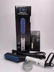 Portable Mini Hair Ionic Straightening Brush, Anti-Frizz, Instant Heating