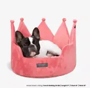 NANDOG CROWN DOG & CAT FUN BED CLOUD PRIVE COLLECTION - ROYAL PINK 18”