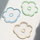6 Pcs/Set Acrylic Flower Coasters Tea Cup Drinks Holder Pads Heat Insulation Mat
