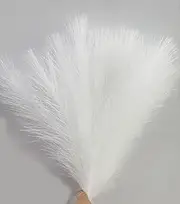 15 PCS Artificial Reed Flowers Fake Grass 15.7 Inch Tall Onion Grass Artificial Pampas Grass Greenery Floor Plants for Room Office Garden Indoor (White)