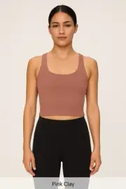 NWT Lululemon Power Pivot Rib Tank Top Sz 2 Pink Clay PCLY Athletic