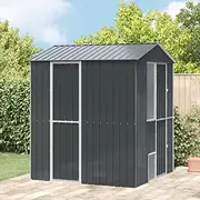Bird Aviary, Parrot Cages for Large Birds, Outdoor Extra Large Bird Cage, Suitable for Macaws Canaries Parrots Budgie Lovebirds, Anthracite 112x215x141 cm Steel