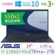 ASUS華碩 B1400C/B1408C 14吋極速雙SSD商用筆電i7/40G/1TB+2TB/Win10專業版/3Y