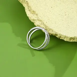 925純銀雙圈交叉小眾設計感戒指女ins潮冷淡風高級指環個性食指戒
