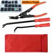 425PCS Car Fender Bumper Push Pin Clip Rivets Fastener w/3PCS Remover Tool Plier (for: MG)