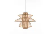New Oriental Natural Hand-Woven Bamboo 3-Layer Hanging Light Pendant Lamp