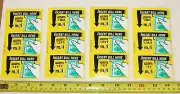 Mars yellow decal label sets for bill acceptor validators, qty. 4 for 1 price