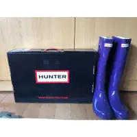 在飛比找蝦皮購物優惠-Hunter亮面防水長靴UK5號-深紫色