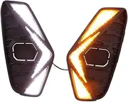 LED DRL Daytime Running Light Front Fog Lamps with Turn Signal Assembly Accessories Compatible With Nissan Navara NP300 2021