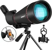 KEXWAXX Spotting Scopes 100MM 25-75X HD Monocular Telescope for Bird Watching & Hunting & Target Shooting with Tripod, Phone Adapter, Carrying Bag Black