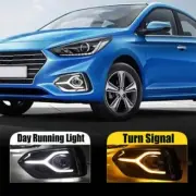 LED DRL Daytime Running Fog Light Lamps Fit For Hyundai Accent 2017-2019