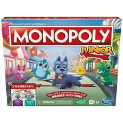 Hasbro Gaming Monopoly Junior/Kids Level 2 Games in 1 Grows with Child NEW