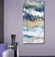 Abstract Blue Marble Stretched Canvas Print