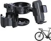 Motorcycle Bottle Holder - Adjustable Multipurpose Stroller Drink Holder | Black Cup Holder with Phone Holder | User Friendly Drink Holder for Nursing Bottles