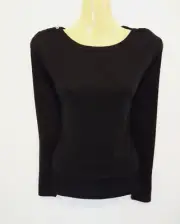 *DAVID LAWRENCE* STUNNING BLACK SUPERFINE PURE WOOL SOFT STRETCHY TOP s12 NWT!!!