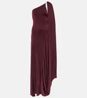[Stella McCartney] Stella McCartney Caped one-shoulder satin gown AU 16 red