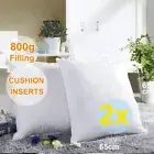 2x European Cushion Pillow Inserts Polyester Filling 800g 60x60cm White New