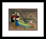 120/250 Popeye Don't Feed the Dinosaur Animation Cel Signed Myron Waldman