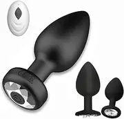 Anal Plug Vibrator with 3Pcs Butt Plug,Prostate Massager Anal Plug Vibrator,Wireless Remote Control 10 Frequency Vibration Mode,Suitable for Men and Women and Couples Fun (Black)